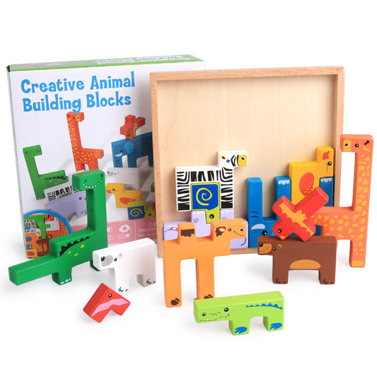 Puzzle en bois d'animaux promo jouets 