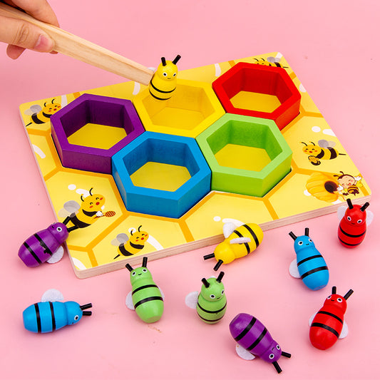 Jeu éducatif d'abeille en bois promo jouets